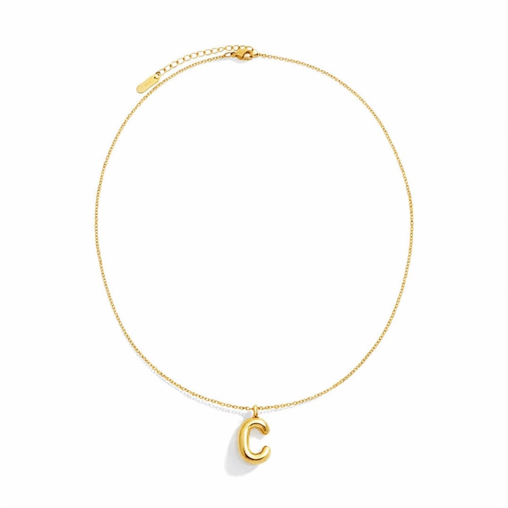 New! Gold Bubble Initial Necklace NWOT
